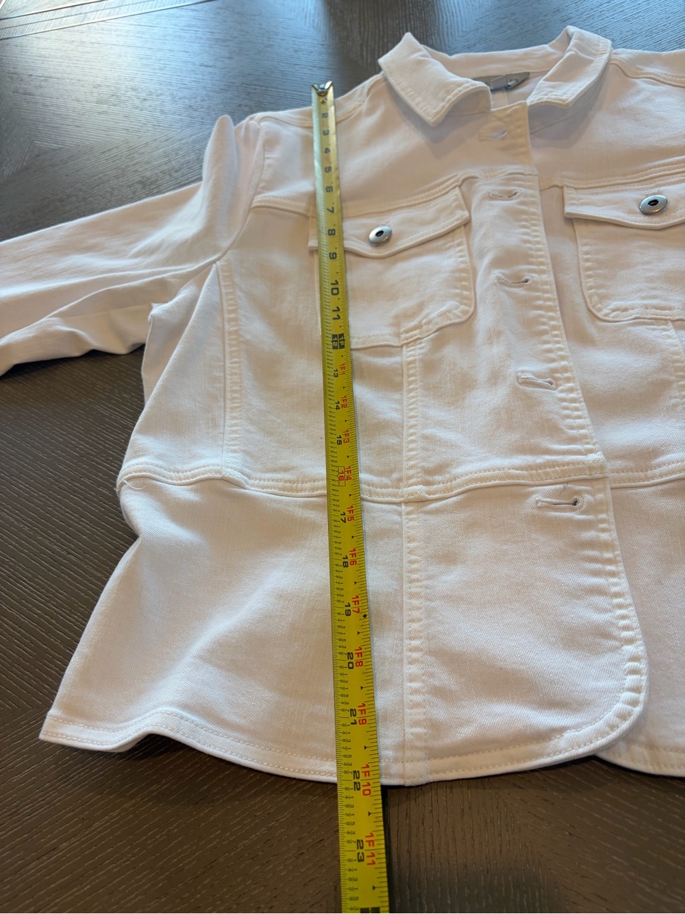 Multiples White Denim-Style Button Jacket - Picture 5 of 7